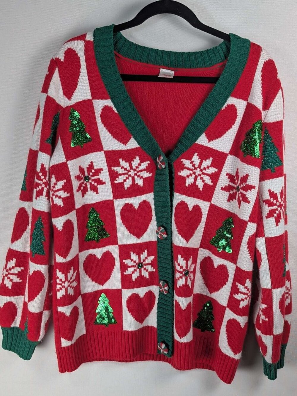Holiday Time Christmas Cardigan Sweater – Women’s L (12-14)